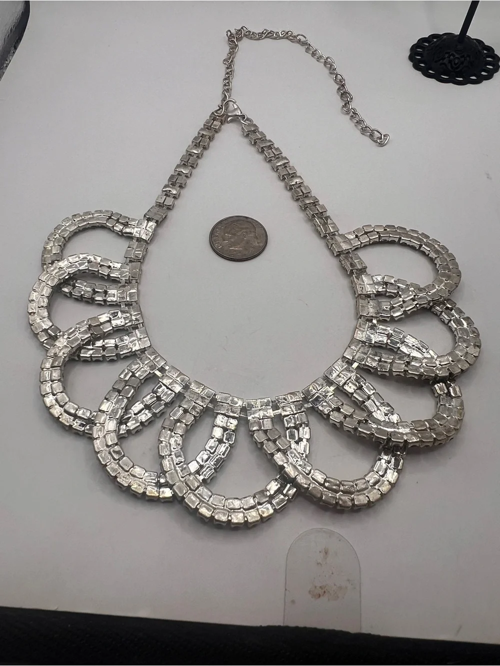 Bridal rhinestone choker necklace and matching earrings set